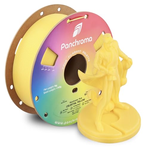 Image of Polymaker Panchroma Celestial PLA Filament 1.75mm for 3D Printer, Yellow | Neatly Wound Glitter PLA for Easy Print & Smooth Feeding, Compatible with Bambu Lab & Most 3D Printers