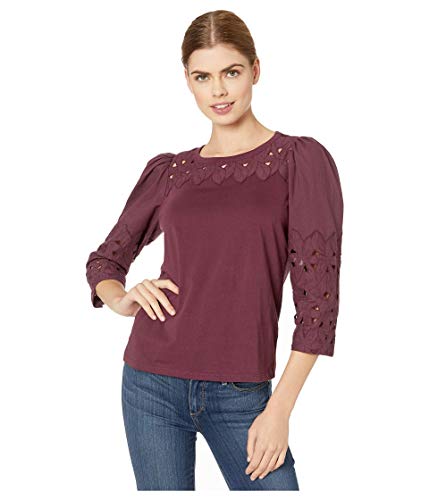 La Vie Rebecca Taylor Long Sleeve Winter Garden Jersey Mahogany XS