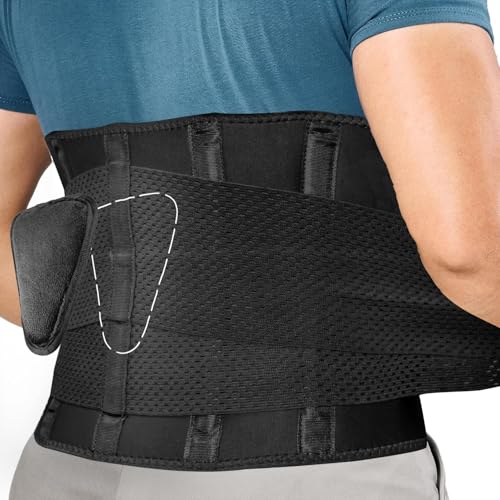 Ci-Han Breathable Back Support Belt for Men/Women for Work, with Adjustable Compression on Both Sides, Back Braces for Lower Back Pain Relief with 7 Stays, Anti-Skid Lumbar Support Belt for Sciatica.