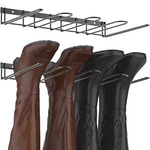 Boot Rack Wader Hanger Wall Mounted 4 Pair Sturdy Metal Boot Organizer Tall Shoe Holder for Closet Entryway Indoor Garage