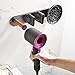 KAIYING Wall Mount Hair Dryer Holder,Magnet Bracket Stand Holder Storage Rack Organizer for Dyson Hair Blow Dryer, Power Plug, Diffuser and Nozzle, Aluminum (Large_Grey)