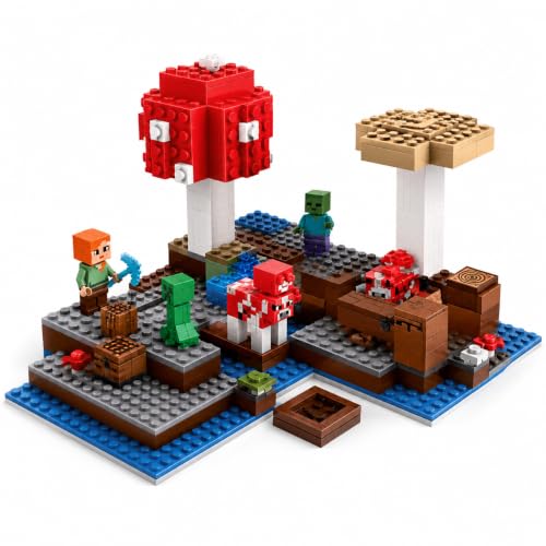 Image of Yashoni Building Blocks Toy Set for Kids | DIY STEM Construction Bricks with Mini Figures, Creative Models & Educational Play Set| Blocks Game (252, The Mushroom Island)