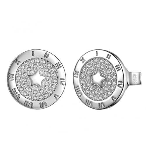 Boucles d'oreilles rondes en zircone cubique éclatante pour femme