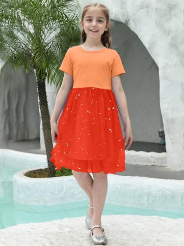 Marchrol Girls Dress Toddler Short Sleeve Mesh Tunic Princess Summer Dresses2