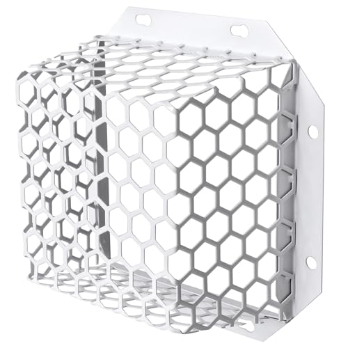 Dryer Vent Bird Guard - Galvanized steel 7L x 7W x 4H Universal Fit for 3 to 4 Dryer Vents & Exhaust Fans (Kitchen/Bathroom) Animal Proof White Powder Coat Easy Installation with Screws