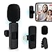 ASCOZY Micrófono Inalámbrico Lavalier para iPhone iPad, 2.4GHz Mini Wireless Micrófono para Grabación de Video, transmisión en Vivo de Youtube, entrevistad (no Necesita aplicación)