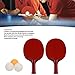Kufoo Table Tennis Balls, Rackets and Table Tennis Balls Set, Flexible Touch, Comfortable and Grip, Wood and Rubber Wear for Training. (Red)