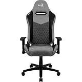 Aerocool DUKEBK AeroSuede krzesło gamingowe, oddychające, regulowane oparcie, czarne, L