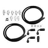 Dickly Power Steering Pump Hose Kit 551082 Aluminum Replace Universal for LS Engines Swap Repair Parts Easily Install Sturdy