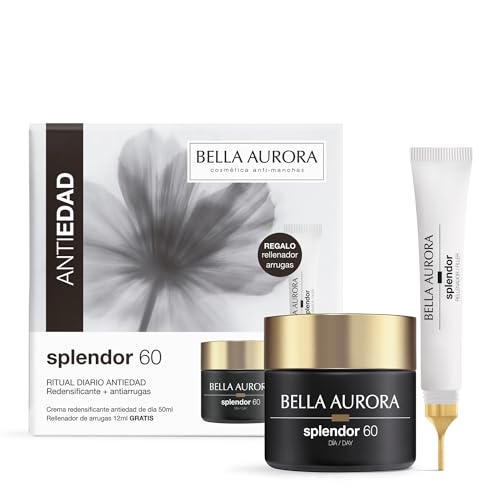 Bella Aurora Splendor 60 Pack Antiedad Redensificante | Ritual Diario +60 Años | Crema Antiedad de Día Redensificante + Rellenador de Arrugas Instantáneo | Volumen y Arrugas Profundas | 50 ml + 12 ml