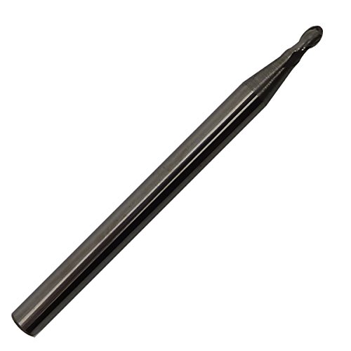 Bestoon R1.5 mm Particularly Used for Cutting Aluminium Alloy And Copper With Excellent Finish Ball Nose End Mills HRC55 Carbide Cutting Tools 2 Flutes Milling Cutter CNC Milling Cutter (R1.5X4X50-2F)