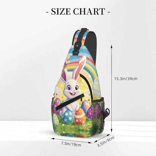 Image of Crossbody Bag Cute Easter Bunny Sling Bag Backpack Chest Bags Shoulder Bag for Women Men