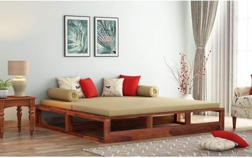Image of Bed Solid Sheesham Wood for Your Bedroom Delivery Condition-DIY(Do-It-Yourself) Solid Wood King Bed (Finish Color - Honey Finish, Delivery Condition - DIY(Do-It-Yourself))