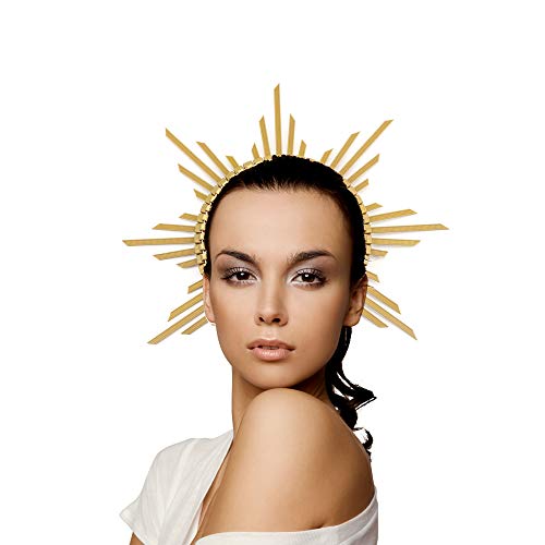 Goddess Headband, Sunburst Halo Crown Headpiece, Spiked Costume Fascinators Photograph Hair Accessories for Women Girls