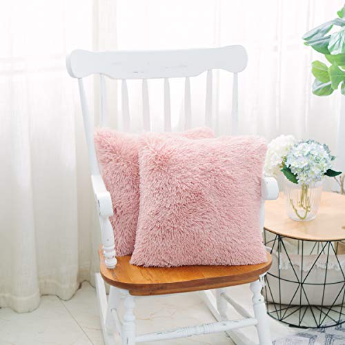 Image of Faux Fur Throw Pillow Covers for Couch Decorative Pillows 24x24 Inch