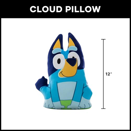 Image of Northwest Bluey Happy Bluey Cloud Pillow 12 inch - Plush Kids Stuffed Toy, Cartoon Character, Bedroom Decor, Gift for Girls & Boys