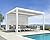 PURPLE LEAF Outdoor Louvered Pergola 11' x 13' White Aluminum Pergola with Roller Blind Adjustable Rainproof Gazebo for Patio Deck Garden, 1 Long Side