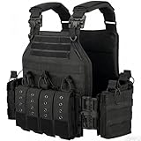YAKEDA Quick Release Tactical Outdoor Vest for Adult (BK)