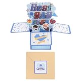 DEARMAMY Tarjeta Emergente del Día del Padre 3d de Papel Grueso Resistente, Tarjeta de Felicitación Decorativa para Regalos Personalizados, Adecuado para Celebrar y Expresar Buenos Deseos