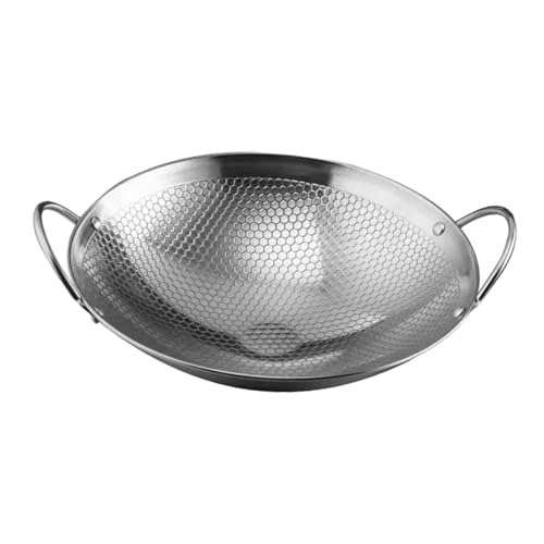 Wok de acero inoxidable HouseVibe con fondo redondo 8 pulg