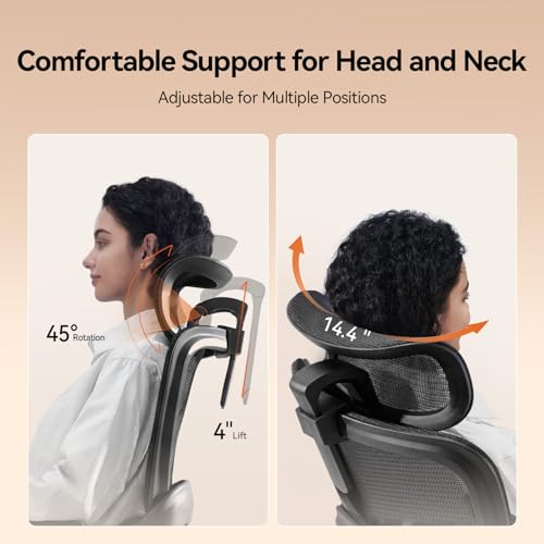 Image of SIHOO B100 Office Chair, Ergonomic Office Chair Without Footrest, Computer Chair with Wide Headrest & Adaptive Lumbar Support, Flip-up Armrests, Swivel Desk Chair for Long Hours, Black