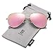SOJOS Classic Aviator Polarized Sunglasses for Men Women Vintage Retro Style,Gold/Pink