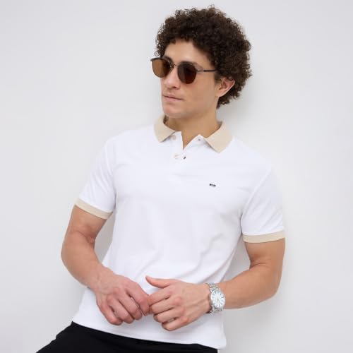 Image of Nostrum Mary Half Sleeve Polo T-Shirt with Two-Tone Collar, Stylish T Shirt for Men, Polo Tshirts for Men, Cotton T Shirt for Man, Casual Tshirt for Mens Boys