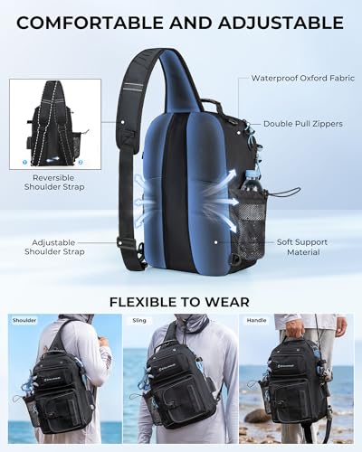 Image of Calamus GearMaster Fishing Sling Tackle Bag & Tool Set | Fully Equipped Tackle Kit, Tackle Box, Fishing Lures, Pliers & Scissors, Lip Gripper, Wacky Tool, Fishing Gifts for Men