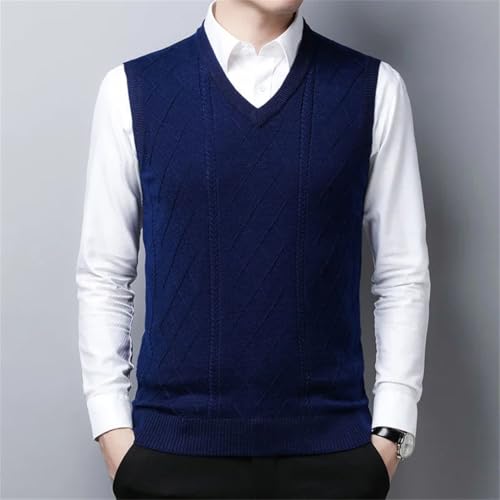 Mens Winter V-Neck Short Slim Fit Solid Color Sleeveless Knitting Sweater Primer Vest4