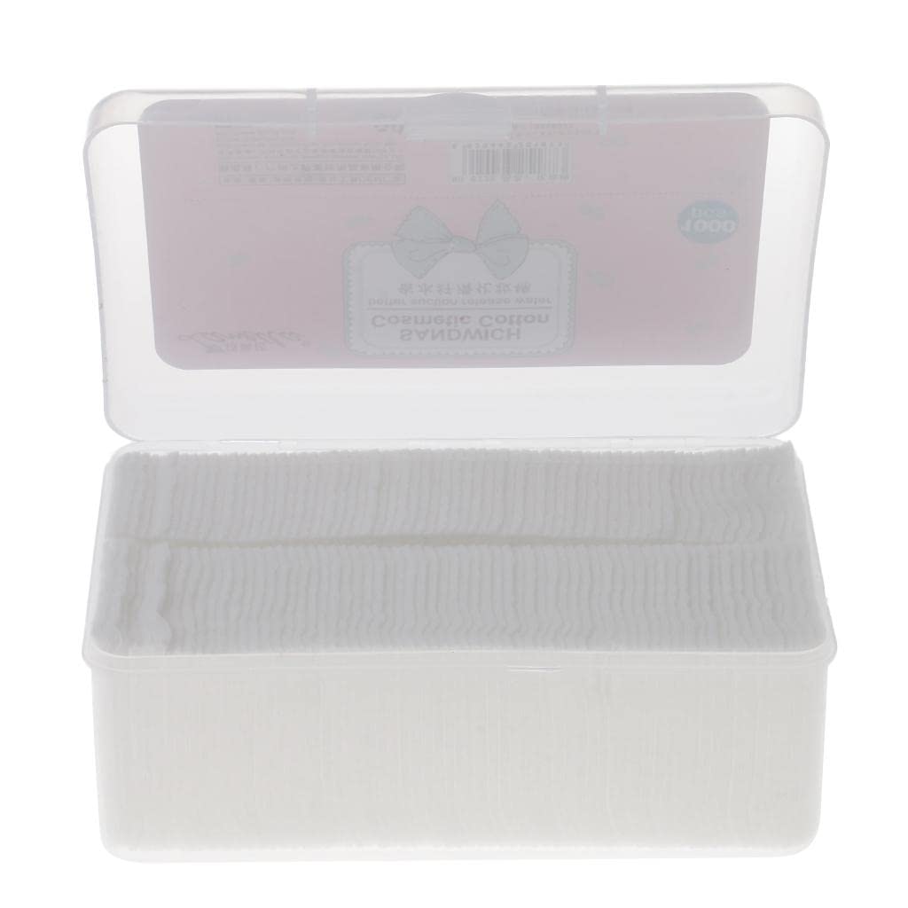MYADDICTION 1000pcs/Set Makeup Cotton Pads Squares, Face Cleaning Wipe Tissue Nail Art Remover Cleanser Pads Organic-image-20