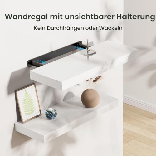 STOREMIC Wandregal, 40cm Regale Weiß Wand, 3er-Set Schweberegal Weiss – Ansicht 3