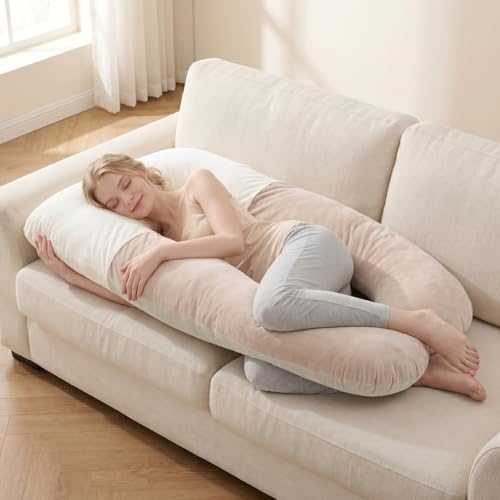 Image of 100% Organic Cotton Pregnancy Pillowcase for U-Shaped Pregnancy Pillow | 19.5 inchx29 inch Pillowcase for Maternity Body Pillows, Hypoallergenic & Breathable, Machine Washable, for Pregnant Women, Girls