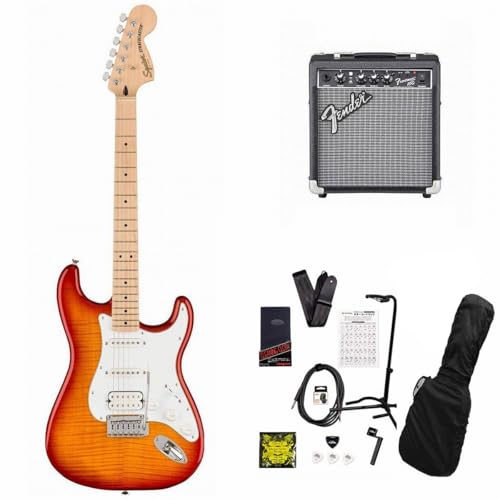 Squier Affinity Series Stratocaster FMT HSS Maple FB WH PG Sienna Sunburst エレキギター 10Wアンプ付属エレキギター初心者セットR
