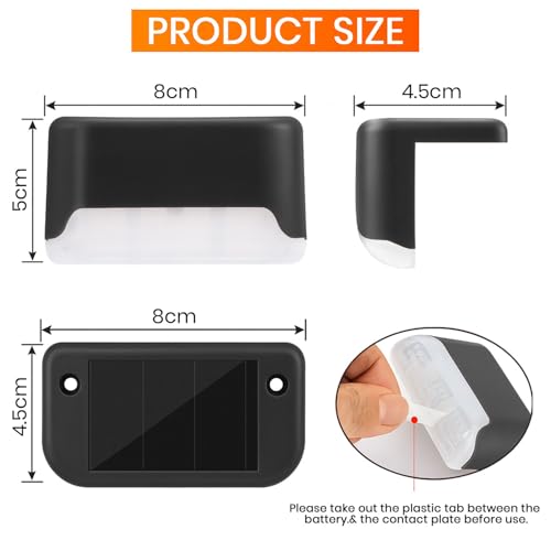 Image of EMBOX Solar Light Outdoor Home Garden Waterproof Stair Deck Pool Patio Fence Gate Yard Floor Step Railing Window Balcony Sunlight Pathway