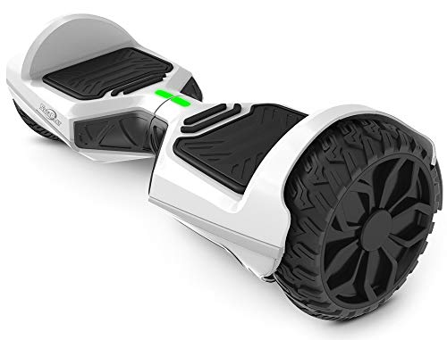 SagaPlay Self Balancing Scooter Hover Self-Balance Board w/Wireless Speakers - UL2272 Certified, 220W Dual-Motor, 6.5’’ Electric Powered Board Hover [F1 Series, White (WT46)]