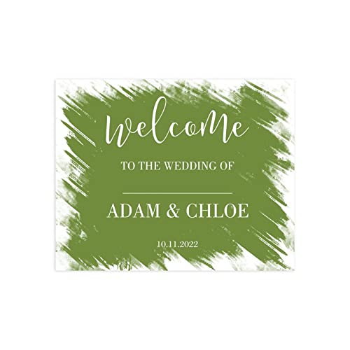Panneau de calligraphie moderne personnalisable mariage noms et date