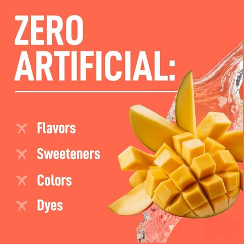 Image of Zero Calorie Electrolytes Powder - 0 Calorie Electrolytes for Fasting Mango 12.3oz Tub - Electrolytes Zero Sugar & Calorie Free with Magnesium & Trace Minerals - Daily Hydration Drink
