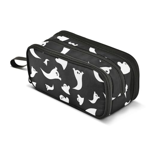 Image of Pencil Case Halloween Ghost 3 Compartments Pencil Pouch | Big Capacity,Aesthetic,Organizer Markers,Pencil Box,,Boys,Girls,Adults,Students,Back to School Season,Gift