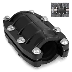 Pipe Repair Clamp 2 inch, Water Pipe Leak Repair Clamp, Pipe Repair Kit for Plastic and Metal Pipes, Leak Stopper with Anti-Impact, Suitable for Pipes 51MM OD