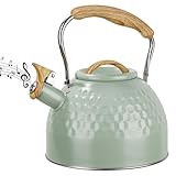 Stainless Steel Whistling Tea Kettle 3 L Tea Kettle Stovetop Teapot Hot Water Kettle w Whistle...