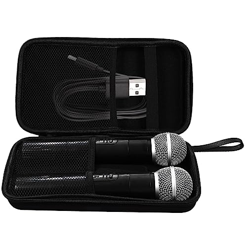 BESPORTBLE Portable Microphone Storage Bag with Dual Zipper Hard Shell Case for Microphone and Accessories Convenient Carrying Case for Travel and Performance