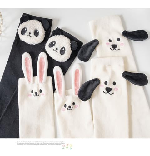 Girl Knee High Socks Cute Cartoon Animal Over-knee Stockings Thigh High Boot Socks 3pairs3