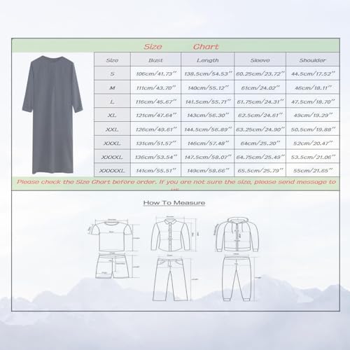 Men's Kaftan Long Sleeve Zip Up Crew Neck Muslim Robe Thobe Long Gown Muslim Middle East Kaftan Dresses with Pockets3