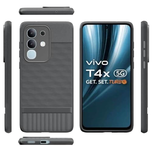Image of Shockproof Case for Vivo T4x 5G / Y29 4G / Y31 Pro 5G / iQOO Z10x 5G | Full Camera Protection | TPU Flexible Back Cover for Vivo T4x 5G / Y29 4G / Y31 Pro 5G / iQOO Z10x 5G (Graphite Grey)