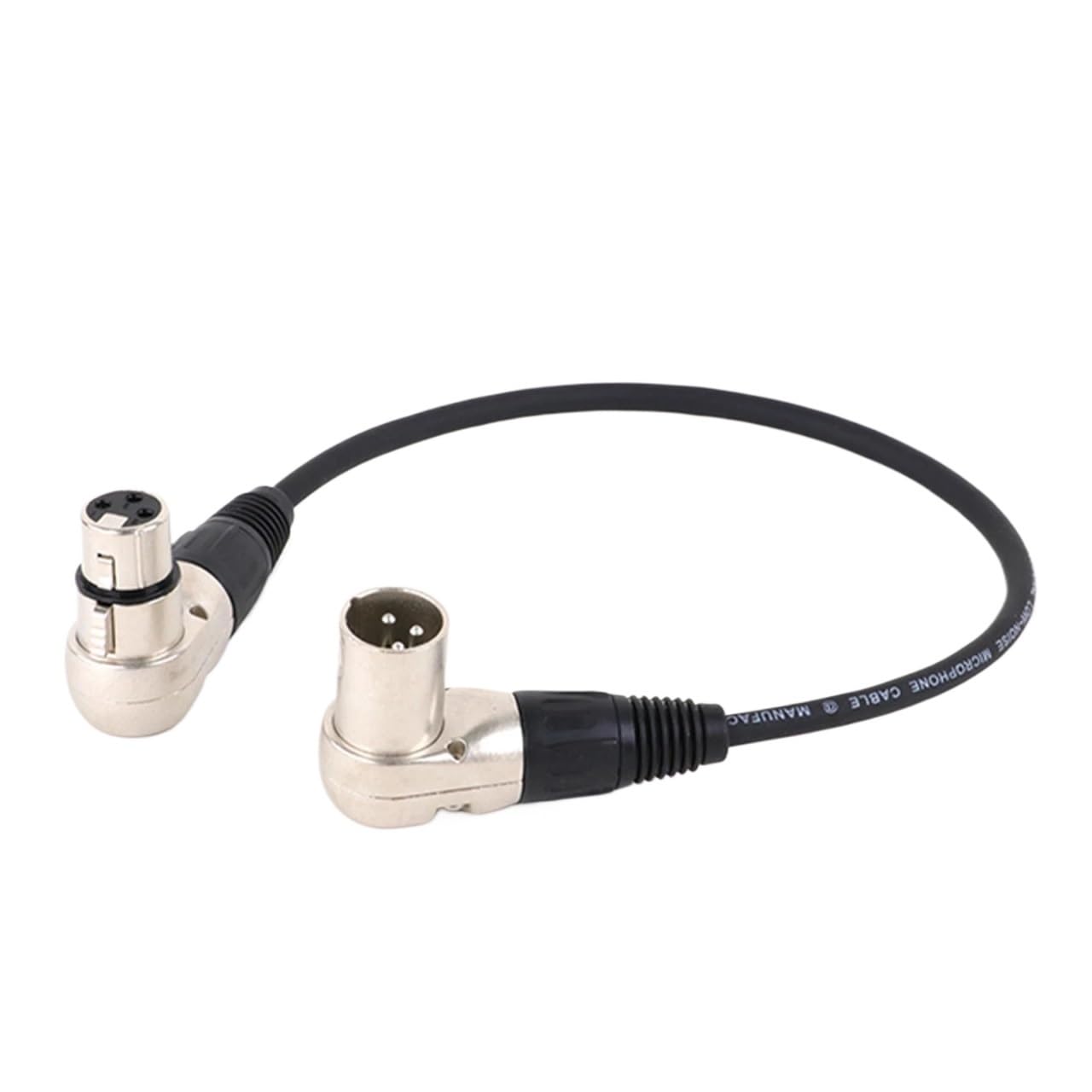 Przedłużacz/łatka XLR żeńsko-męski 3-pinowy kąt prosty Kable audio do miksera mikrofonowego (czarny, 3 m)