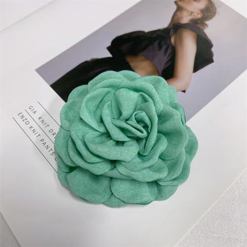 Image of Dainty Fabric Peony Flower Brooches Pin Delicate Camellia Flower Brooch Classic for Women Wedding Party Dance Banquet Elegant Lapel Pins Dress Suit Ceremony Clothes Accessories Jewelry Gifts 100mm