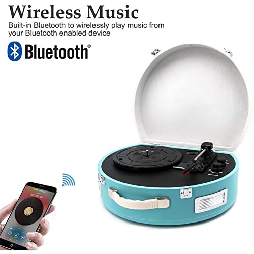 FMOPQ USB Bluetooth Record Player with Stereo Speakers 3 Speed Briefcase Turntable with USB Play Encoding Aux-in and RCA… - Les Beatles, Paul McCartney, John Lennon, RIngo Starr, George Harrison FMOPQ USB Bluetooth Record Player with Stereo Speakers 3 Speed Briefcase Turntable with USB Play Encoding Aux-in and RCA… – Image 4