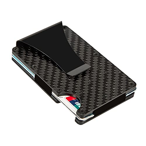 Carbon Fiber Wallet, RFID Wallets For Men,Metal Card Holder Money Clip Metal Money Clip Wallet RFID Wallet Aluminum Slim Cash Credit Card Holder for Men and Women