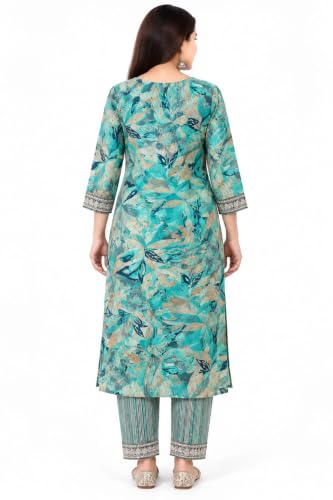 Image of Women's Embroidered Pant with Dupatta Set Ethnic Straight| Traditional Elegant Embroidery Work | Regular Fit | Three-Piece Ethnic Dress Set