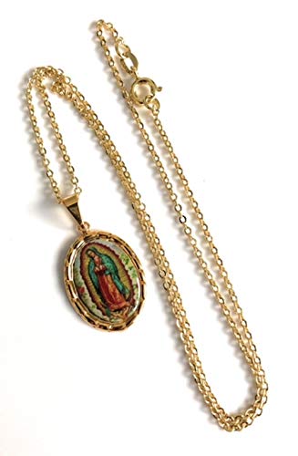 Virgen de Guadalupe Charm Necklace 18K 